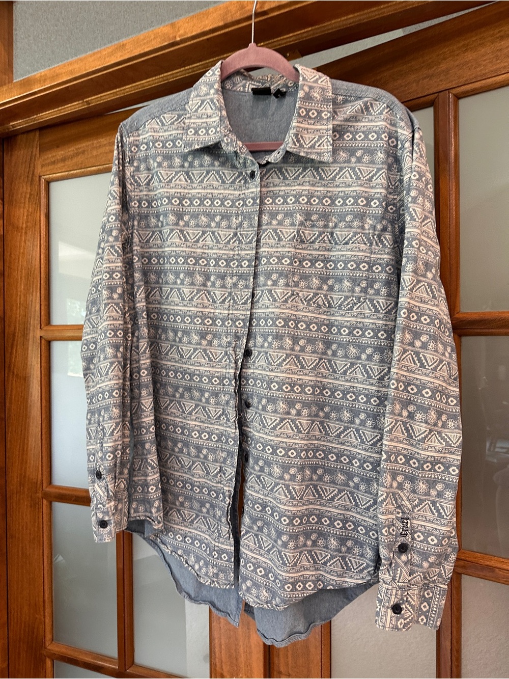 Button-down with Aztec-Inspired Print - cruel girl brand western